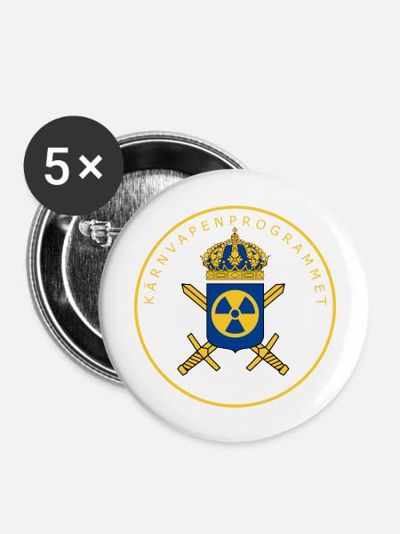 Das schwedische Atomwaffenprogramm - Buttons groß 56 mm (5er Pack) - Weiß