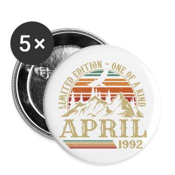 Best Birthday Gift April 1992 - Buttons large 2.2''/56 mm (5-pack) - white - Front