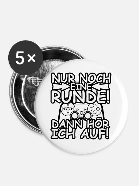 Game Over Later - Buttons groß 56 mm (5er Pack) - Weiß