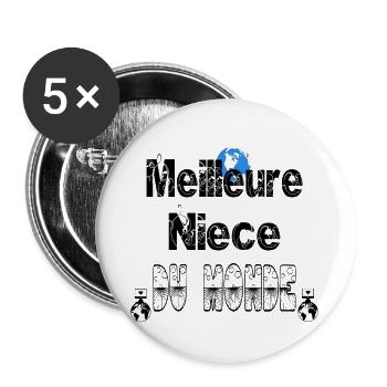 Meilleure Nièce du Monde - Lot de 5 grands badges (56 mm) - blanc - Devant