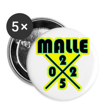 Malle 2025 - Buttons groß 56 mm (5er Pack) - Weiß - Vorne
