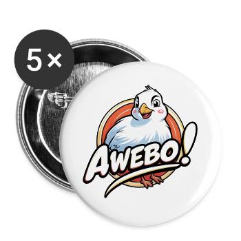 Awebo - Buttons groß 56 mm (5er Pack) - Weiß - Vorne