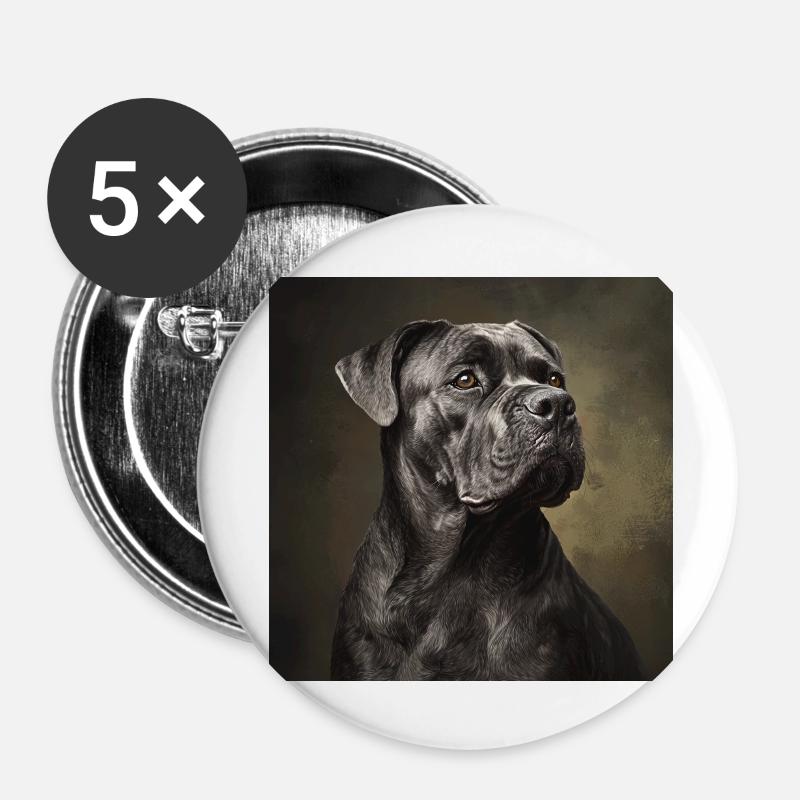 Cane Corso - Buttons large 2.2''/56 mm (5-pack) - white