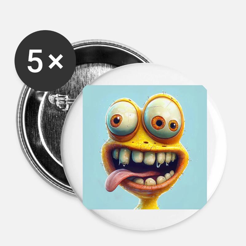 Funny - Buttons large 2.2''/56 mm (5-pack) - white