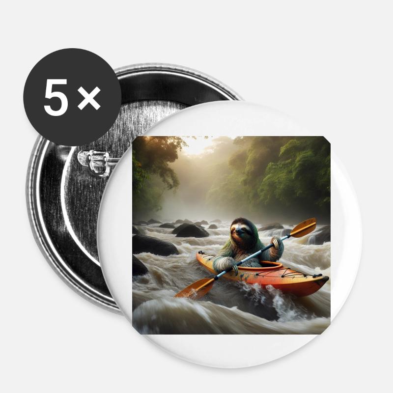 Sloth Wanderer Kayak - Buttons large 2.2''/56 mm (5-pack) - white