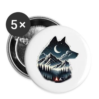 wolf - Buttons large 2.2''/56 mm (5-pack) - white - Front