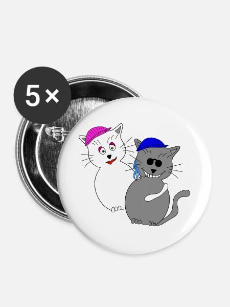 Halunke & Halunka - Buttons groß 56 mm (5er Pack) - Weiß