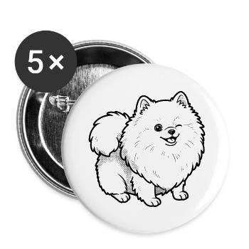 Pomsky - Buttons large 2.2''/56 mm (5-pack) - white - Front