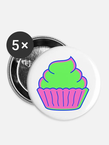 cupcake - Buttons groß 56 mm (5er Pack) - Weiß