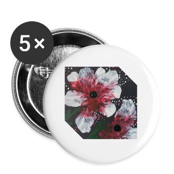 Floral Design - Buttons large 2.2''/56 mm (5-pack) - white - Front