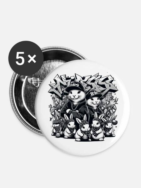 Ostern 11 - Buttons groß 56 mm (5er Pack) - Weiß