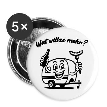 Wat willze mehr? Camping aus Leidenschaft - Buttons groß 56 mm (5er Pack) - Weiß - Vorne