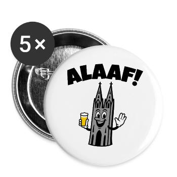 Alaaf Kolner Dom - Buttons groß 56 mm (5er Pack) - Weiß - Vorne