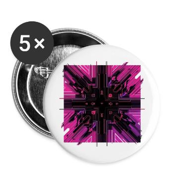 Cyber Grid Impuls - Buttons groß 56 mm (5er Pack) - Weiß - Vorne