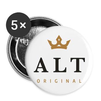 Alt Original Familienlogo - Buttons groß 56 mm (5er Pack) - Weiß - Vorne