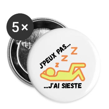 I can't I took a nap - Buttons large 2.2''/56 mm (5-pack) - white - Front