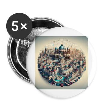 Berlin City - Lot de 5 grands badges (56 mm) - blanc - Devant