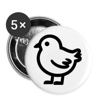 Küken - Buttons groß 56 mm (5er Pack) - Weiß - Vorne