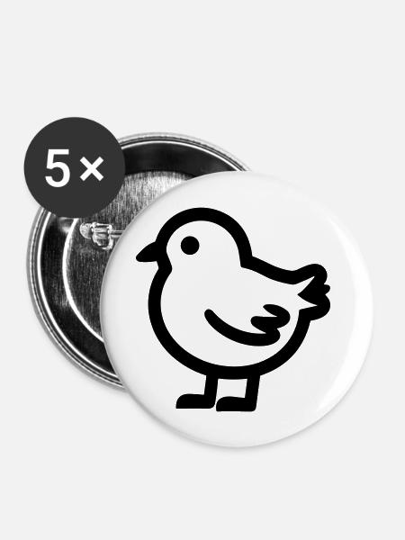 Küken - Buttons groß 56 mm (5er Pack) - Weiß
