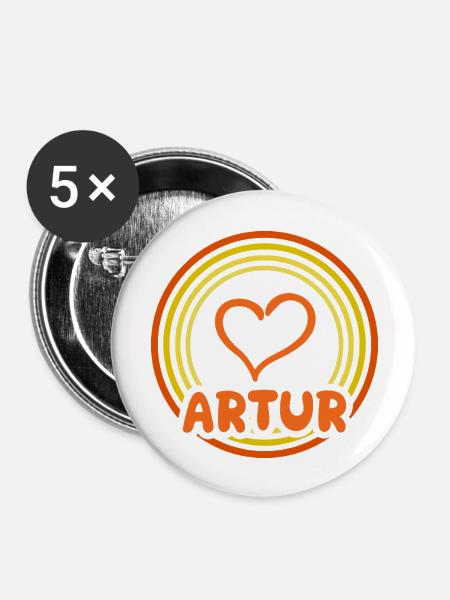 Artur - Buttons groß 56 mm (5er Pack) - Weiß