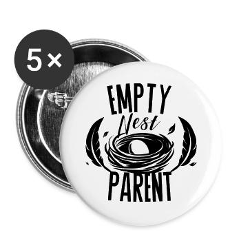 parent nid vide - kinder aus dem Haus - Lot de 5 grands badges (56 mm) - blanc - Devant