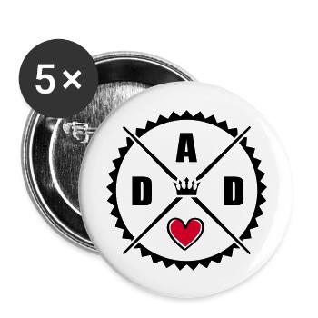 Papa Coeur - Lot de 5 grands badges (56 mm) - blanc - Devant