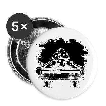 Billard Comic Look - Buttons groß 56 mm (5er Pack) - Weiß - Vorne