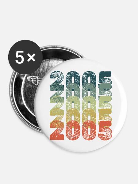 2005 - Buttons groß 56 mm (5er Pack) - Weiß