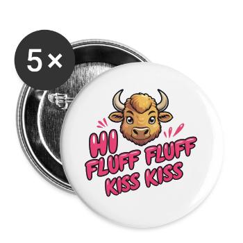 Bison - Buttons groß 56 mm (5er Pack) - Weiß - Vorne
