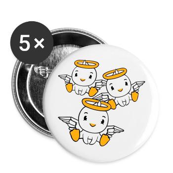 3 Ducks Angel Friends Halo Holy Team - Buttons large 2.2''/56 mm (5-pack) - white - Front