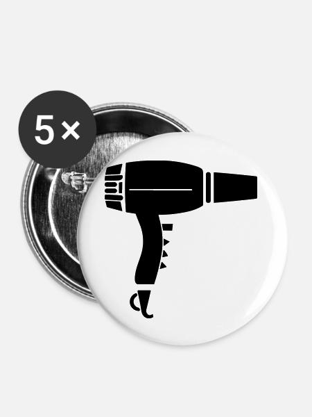 Föhn - Buttons groß 56 mm (5er Pack) - Weiß