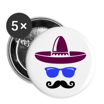 Mexicain Cool - Lot de 5 grands badges (56 mm) - blanc - Devant
