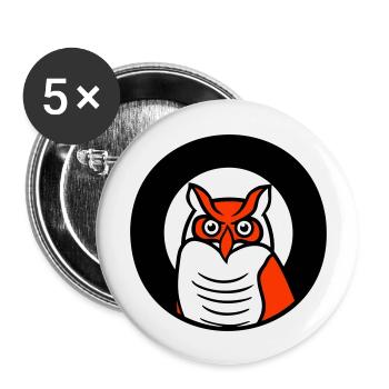 Owl Bird Eagle Owl Night Bird Barn Owl Owl Comic - Buttons large 2.2''/56 mm (5-pack) - white - Front