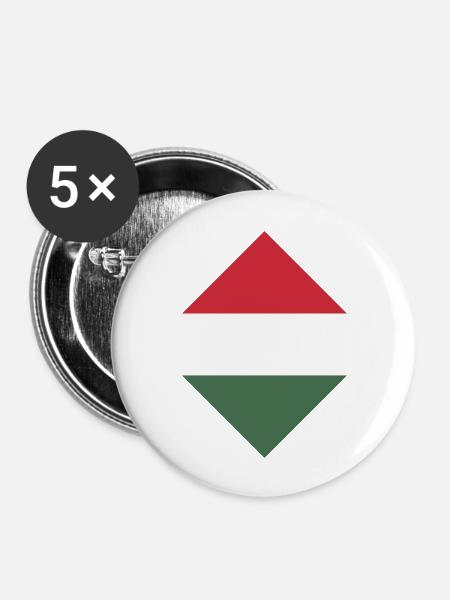 Ungarn - Buttons groß 56 mm (5er Pack) - Weiß