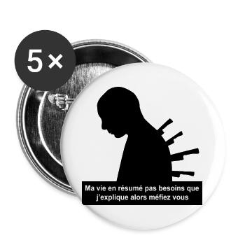 My life in a nutshell - Buttons large 2.2''/56 mm (5-pack) - white - Front
