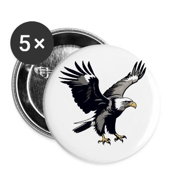 Eagle - Cute Bird Sticker - Buttons large 2.2''/56 mm (5-pack) - white - Front