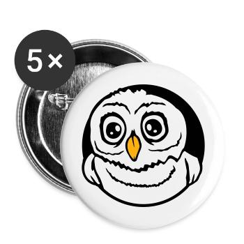 Owl Bird Eagle Owl Night Bird Barn Owl Owl Comic - Buttons large 2.2''/56 mm (5-pack) - white - Front