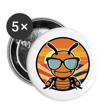 Ant Cool Summer - Buttons large 2.2''/56 mm (5-pack) - white - Front