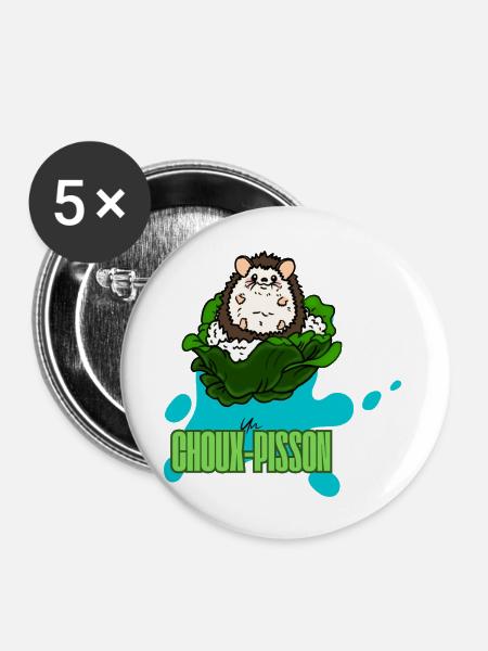 Choupisson - Buttons groß 56 mm (5er Pack) - Weiß