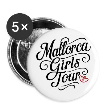 Visite des filles de Majorque - Lot de 5 grands badges (56 mm) - blanc - Devant