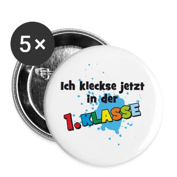 I'm now in 1st grade - blobs of paint - Buttons large 2.2''/56 mm (5-pack) - white - Front
