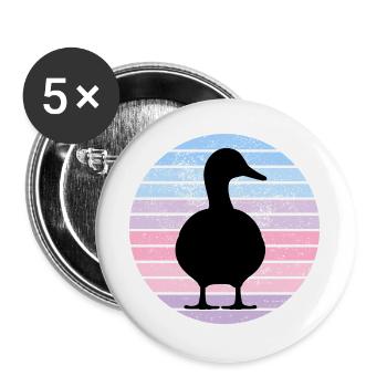 Vintage Duck - Buttons groß 56 mm (5er Pack) - Weiß - Vorne