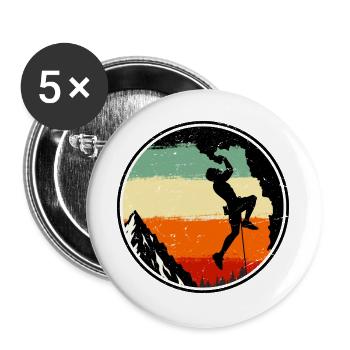Climber on Sunset Ridge Retro - Buttons large 2.2''/56 mm (5-pack) - white - Front