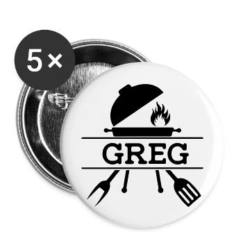 Grill Greg - Buttons large 2.2''/56 mm (5-pack) - white - Front