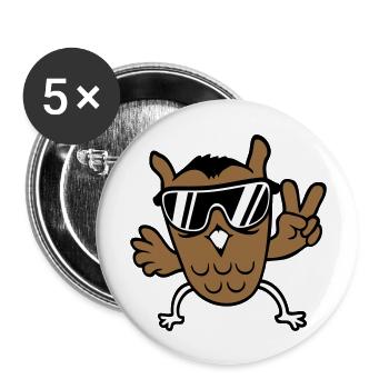 Cool Owl Peace Hand Sign Victory Sunglasses - Buttons large 2.2''/56 mm (5-pack) - white - Front