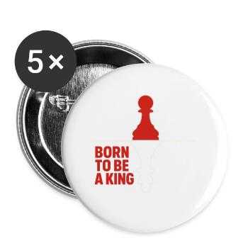 Né pour être un roi Pion d’échecs inspirant - Lot de 5 grands badges (56 mm) - blanc - Devant