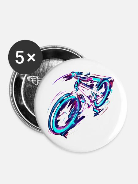 Fahrrad Vaporwave - Buttons groß 56 mm (5er Pack) - Weiß