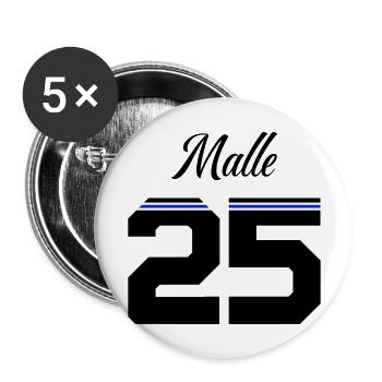 Malle 2025 Trikot - Buttons groß 56 mm (5er Pack) - Weiß - Vorne