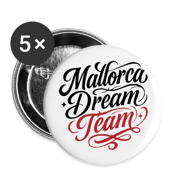 Équipe de rêve de Majorque - Lot de 5 grands badges (56 mm) - blanc - Devant