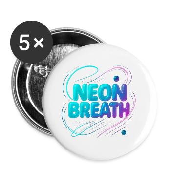Neon Breath - Buttons groß 56 mm (5er Pack) - Weiß - Vorne